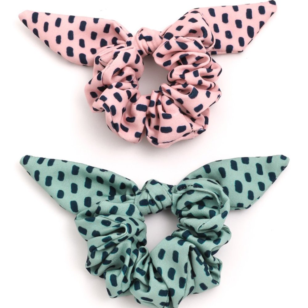 Polka Dots Hair Scrunchies set